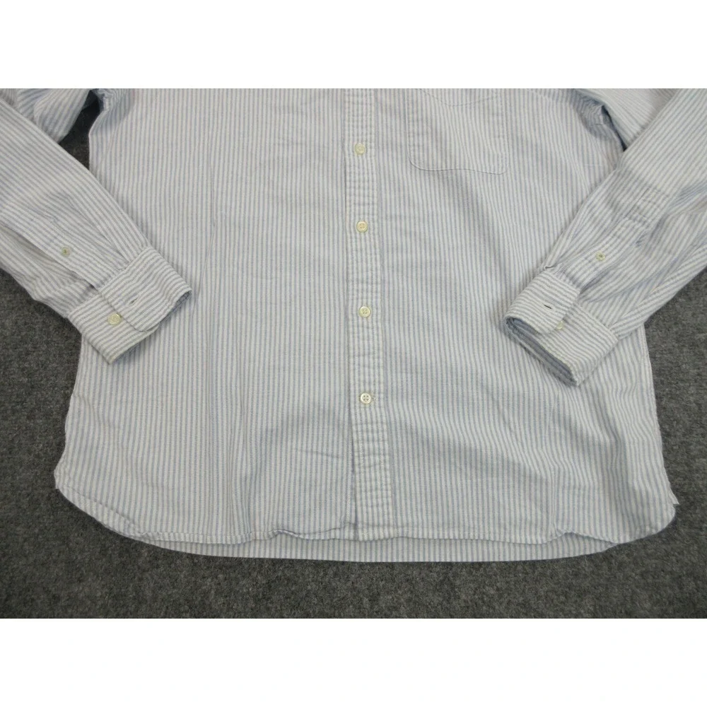 Banana Republic Shirt Mens L Blue Striped Cotton Long Sleeve Button Down Casual